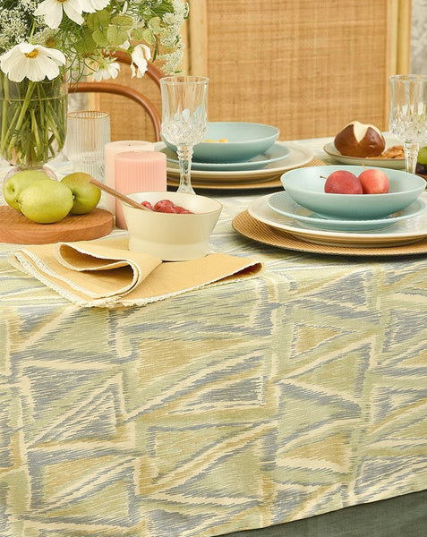 Geometric Modern Table Covers for Kitchen, Extra Large Rectangle Tablecloth for Dining Room Table, Country Farmhouse Tablecloths for Oval Table-LargePaintingArt.com