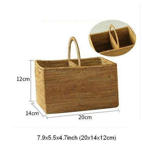 Indonesia Woven Storage Basket, Natural Fiber Baskets, Small Storage Basket for Kitchen, Rattan Storage Basket for Dining Room-LargePaintingArt.com