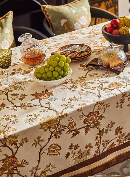 Flower Farmhouse Table Covers, Square Tablecloth for Round Table, Extra Large Modern Rectangular Tablecloth for Dining Room Table, Long Tablecloth for Living Room-LargePaintingArt.com