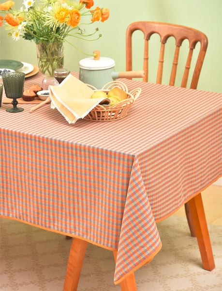 Rectangle Table Covers for Dining Room Table, Square Tablecloth for Coffee Table, Cotton Chequer Rectangular Tablecloth for Kitchen, Table Cloth-LargePaintingArt.com