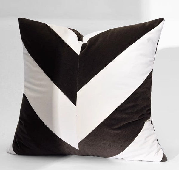 Black Stripe Modern Pillows for Couch, Abstract Decorative Throw Pillows for Living Room, Large Modern Sofa Pillow Cases, Decorative Pillow Covers-LargePaintingArt.com