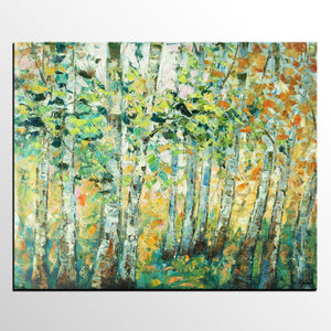 Autumn Tree Painting, Original Wall Art, Landscape Painting, Custom Heavy Texture Wall Art-LargePaintingArt.com