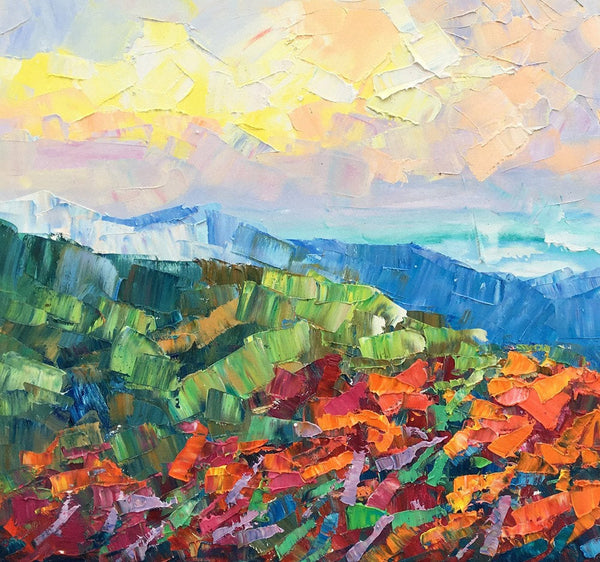 Autumn Mountain Painting, Canvas Painting for Bedroom, Landscape Painting on Canvas, Wall Art Painting, Custom Original Oil Paintings-LargePaintingArt.com