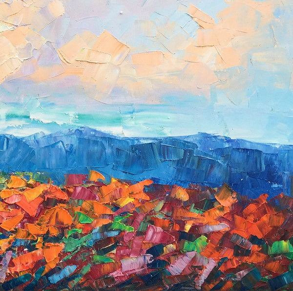 Autumn Mountain Painting, Canvas Painting for Bedroom, Landscape Painting on Canvas, Wall Art Painting, Custom Original Oil Paintings-LargePaintingArt.com