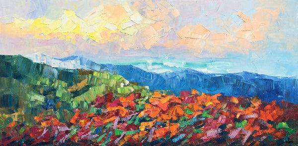 Autumn Mountain Painting, Canvas Painting for Bedroom, Landscape Painting on Canvas, Wall Art Painting, Custom Original Oil Paintings-LargePaintingArt.com