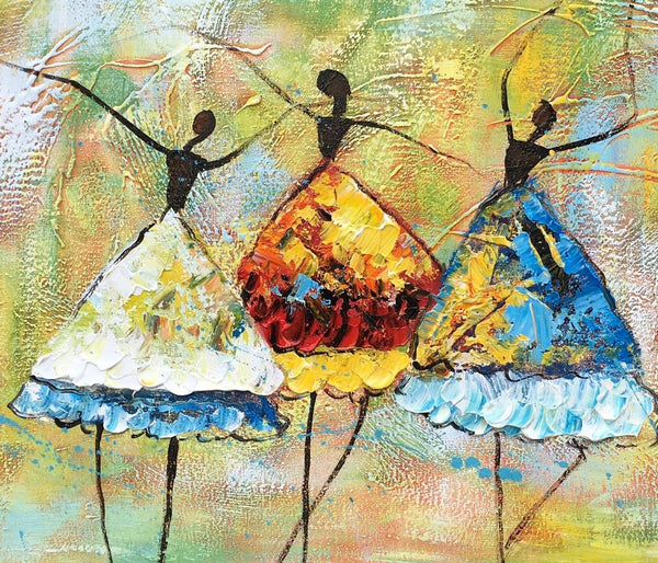 Canvas Painting for Living Room, Abstract Acrylic Painting, Ballet Dancer Painting, Acrylic Painting for Sale, Modern Wall Art Painting, Custom Art-LargePaintingArt.com