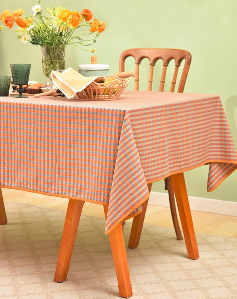 Rectangle Table Covers for Dining Room Table, Square Tablecloth for Coffee Table, Cotton Chequer Rectangular Tablecloth for Kitchen, Table Cloth-LargePaintingArt.com