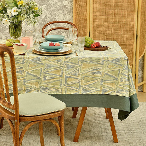 Geometric Modern Table Covers for Kitchen, Extra Large Rectangle Tablecloth for Dining Room Table, Country Farmhouse Tablecloths for Oval Table-LargePaintingArt.com