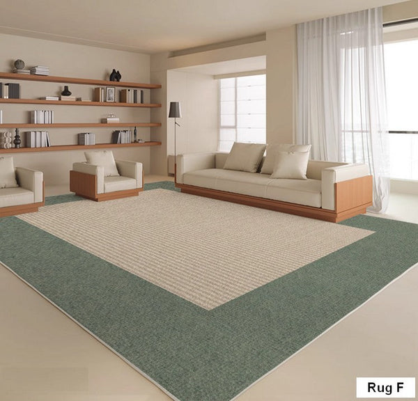 Soft Contemporary Rugs for Bedroom, Rectangular Modern Rugs under Sofa, Large Modern Rugs in Living Room, Dining Room Floor Carpets, Modern Rugs for Office-LargePaintingArt.com