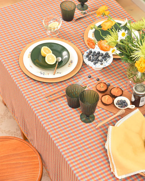 Rectangle Table Covers for Dining Room Table, Square Tablecloth for Coffee Table, Cotton Chequer Rectangular Tablecloth for Kitchen, Table Cloth-LargePaintingArt.com