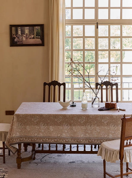 Dining Room Flower Table Cloths, Farmhouse Table Cloth, Extra Large Rectangular Table Covers for Kitchen, Square Tablecloth for Round Table-LargePaintingArt.com