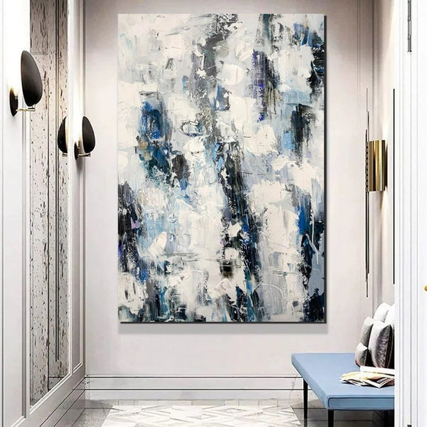 Modern Paintings Behind Sofa, Abstract Paintings for Dining Room, Buy Paintings Online, Palette Knife Canvas Art, Impasto Wall Art-LargePaintingArt.com