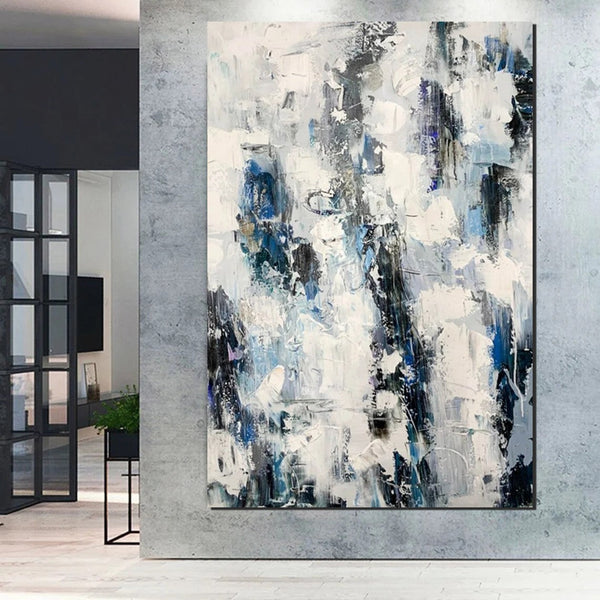 Modern Paintings Behind Sofa, Abstract Paintings for Dining Room, Buy Paintings Online, Palette Knife Canvas Art, Impasto Wall Art-LargePaintingArt.com