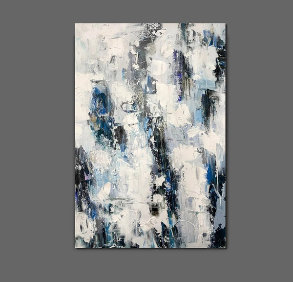 Modern Paintings Behind Sofa, Abstract Paintings for Dining Room, Buy Paintings Online, Palette Knife Canvas Art, Impasto Wall Art-LargePaintingArt.com