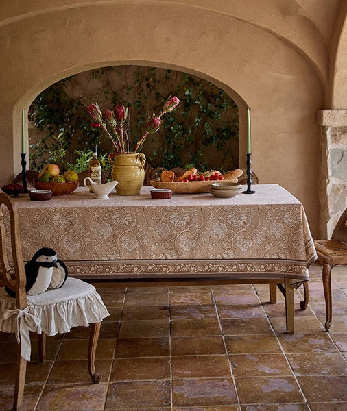 Dining Room Flower Table Cloths, Farmhouse Table Cloth, Extra Large Rectangular Table Covers for Kitchen, Square Tablecloth for Round Table-LargePaintingArt.com