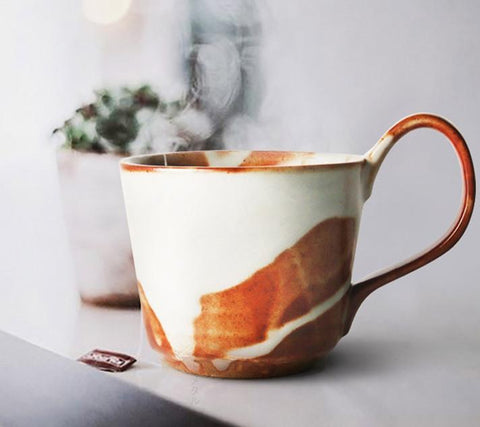 Ceramic Coffee Mug, Large Capacity Coffee Cup, Large Handmade Pottery Coffee Cup, Large Tea Cup-LargePaintingArt.com