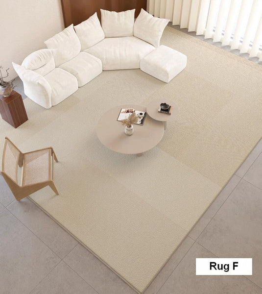 Bedroom Modern Rugs, Cream Color Geometric Modern Rugs, Modern Rugs for Dining Room, Contemporary Soft Rugs for Living Room-LargePaintingArt.com