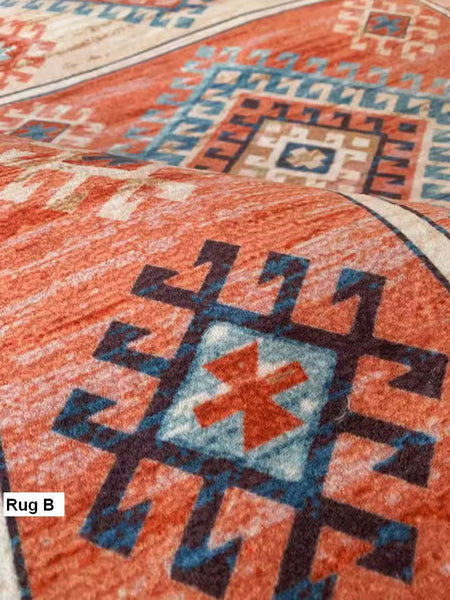 Vintage Area Rugs for Dining Room, Morocco Area Rugs for Living Room, Traditional Persain Rugs for Bedroom, Traditional Colorful Persian Rugs-LargePaintingArt.com