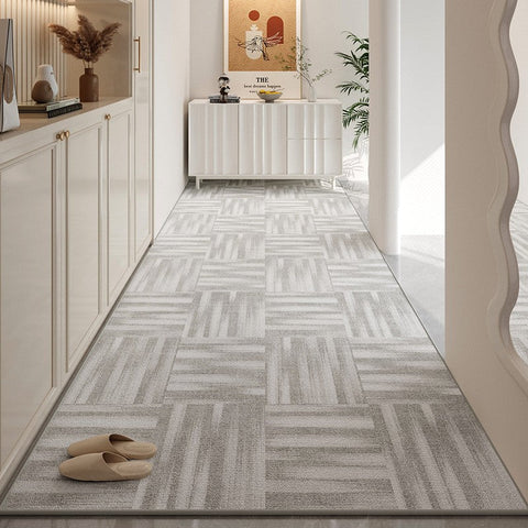 Modern Extra Long Hallway Runners, Washable Entrance Hallway Runners, Gray Long Hallway Runners, Long Narrow Runner Rugs, Entryway Runner Rug Ideas, Stain-resistant Non Slip Kitchen Runner Rugs-LargePaintingArt.com