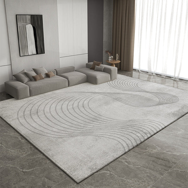 Geometric Modern Rugs for Sale, Modern Rug Placement Ideas for Living Room, Gray Rugs for Dining Room, Contemporary Modern Rugs for Bedroom-LargePaintingArt.com