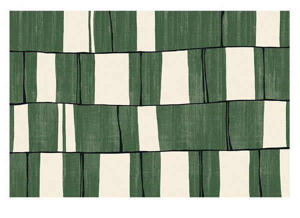 Contemporary Modern Rugs, Green Geometric Carpets, Abstract Modern Rugs for Living Room, Soft Modern Rugs under Dining Room Table-LargePaintingArt.com