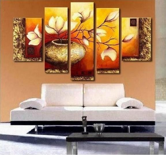 Large Abstract Painting, Acrylic Flower Painting, Abstract Flower Painting, Heavy Texture Painting, Living Room Wall Art Painting-LargePaintingArt.com