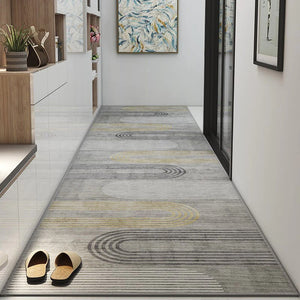 Modern Long Hallway Runners, Stain-resistant Non Slip Kitchen Runner Rugs, Washable Entryway Runner Rugs, Long Hallway Runners, Extra Long Narrow Runner Rugs, Entrance Hallway Grey Runners-LargePaintingArt.com