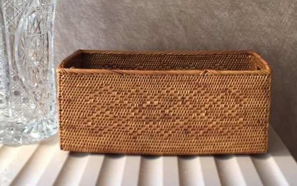 Indonesia Woven Storage Basket, Natural Fiber Baskets, Small Storage Basket for Kitchen, Rattan Storage Basket for Dining Room-LargePaintingArt.com