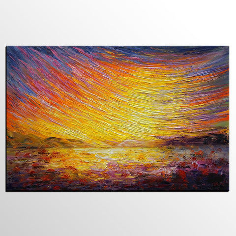 Abstract Landscape Painting, Custom Original Paintings, Modern Canvas Painting, Simple Modern Art-LargePaintingArt.com