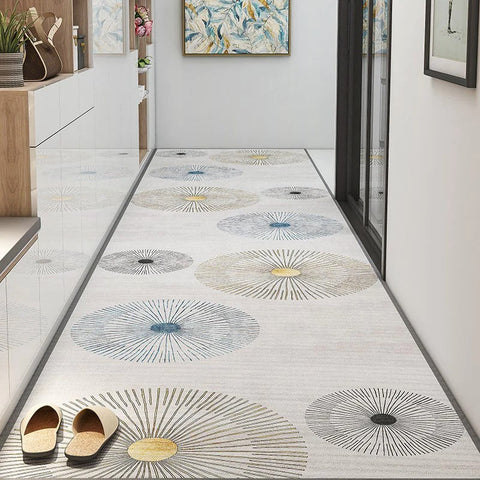 Modern Extra Long Hallway Runners, Easy Care Kitchen Runner Rugs, Stain-resistant Non Slip Entryway Runner Rug Ideas, Long Hallway Runners, Long Narrow Runner Rugs, Entrance Hallway Runners-LargePaintingArt.com