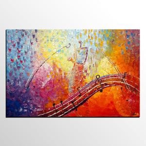 Canvas Painting, Abstract Art, Music Painting, Saxophone Player, Custom Painting, Abstract Painting-LargePaintingArt.com