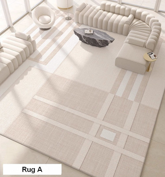 Modern Rug Ideas for Bedroom, Geometric Modern Rug Placement Ideas for Living Room, Contemporary Area Rugs for Dining Room-LargePaintingArt.com