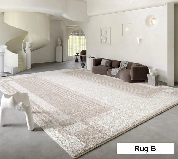 Geometric Modern Rug Placement Ideas for Living Room, Contemporary Area Rugs for Dining Room, Modern Rug Ideas for Bedroom-LargePaintingArt.com