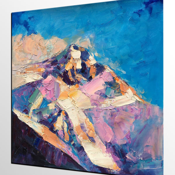 Abstract Landscape Painting, Mountain Landscape Painting, Bedroom Canvas Paintings, Custom Original Oil Painting on Canvas-LargePaintingArt.com