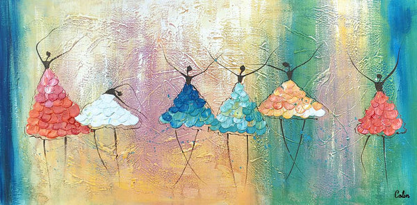 Simple Wall Art Ideas for Living Room, Ballet Dancer Painting, Large Acrylic Painting, Custom Canvas Painting, Modern Abstract Painting-LargePaintingArt.com