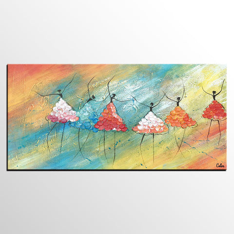 Simple Abstract Paintings, Ballet Dancer Painting, Original Artwork, Bedroom Canvas Painting, Acrylic Canvas Painting, Custom Art-LargePaintingArt.com