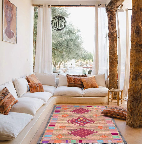 Bedroom Morocco Rugs, Vintage Rugs for Dining Room, Vintage Persian Rugs, Extra Large Traditional Colorful Moroccan Rug, Oversized Area Rugs for Living Room-LargePaintingArt.com