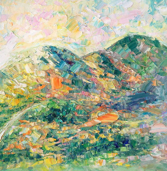 Abstract Oil Painting, Impasto Painting, Custom Landscape Painting, Mountain Landscape Painting-LargePaintingArt.com