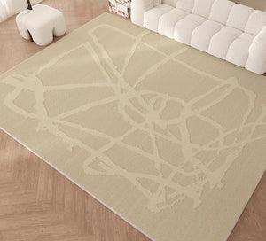 Large Modern Rugs for Living Room, Cream Modern Rugs for Bedroom, Modern Rugs for Dining Room, Abstract Geometric Modern Rugs-LargePaintingArt.com