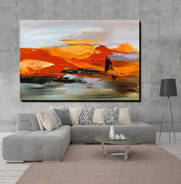 Large Painting for Living Room, Acrylic Paintings on Canvas, Large Paintings Behind Sofa, Heavy Texture Painting, Buy Paintings Online-LargePaintingArt.com