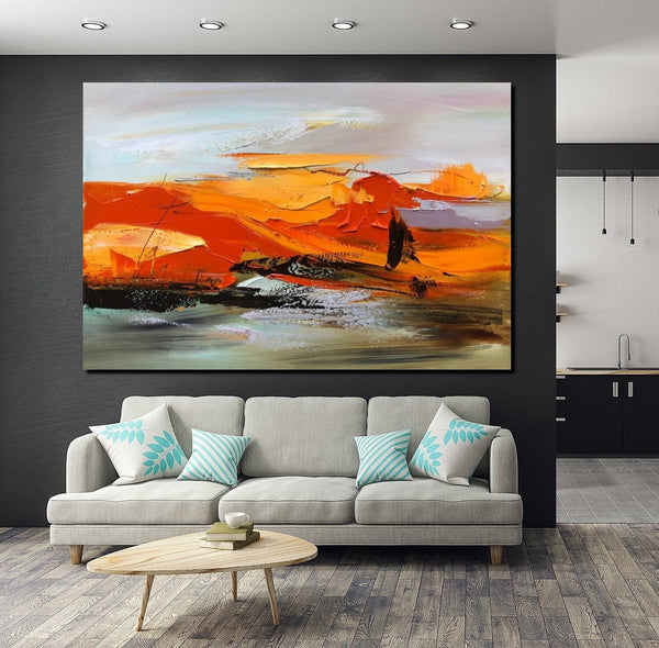 Large Painting for Living Room, Acrylic Paintings on Canvas, Large Paintings Behind Sofa, Heavy Texture Painting, Buy Paintings Online-LargePaintingArt.com