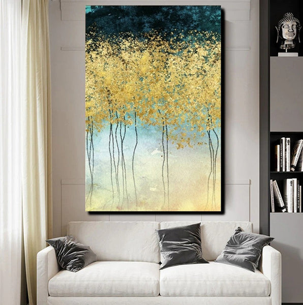 Buy Wall Art Online, Simple Abstract Art, Simple Modern Art, Bedroom Wall Art Ideas, Tree Paintings, Large Acrylic Painting on Canvas-LargePaintingArt.com