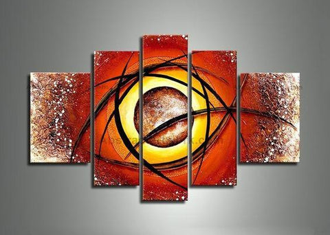 Large Modern Artwork, Abstract Painting for Sale, 5 Piece Canvas Wall Art, Living Room Canvas Painting, Heavy Texture Paintings-LargePaintingArt.com