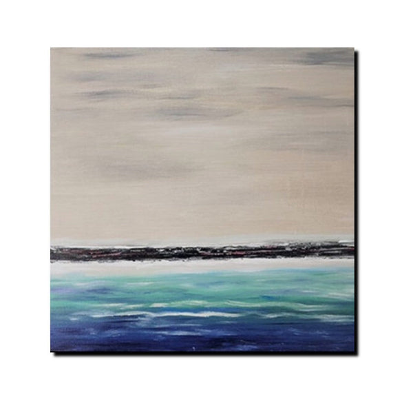 Living Room Wall Art Painting, Original Landscape Paintings, Large Paintings for Sale, Simple Abstract Paintings, Seascape Acrylic Paintings-LargePaintingArt.com