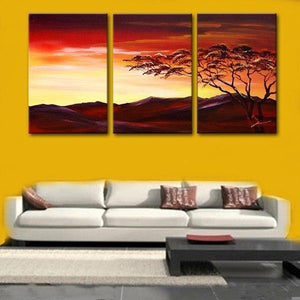 Landscape Painting, Forest Tree Painting, Canvas Art Painting, 3 Piece Wall Art-LargePaintingArt.com