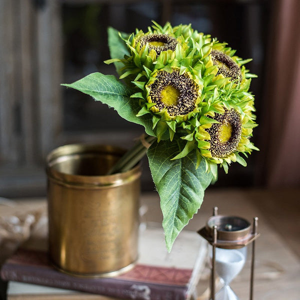 Unique Flower Arrangement for Home Decoration, A Bunch of Sunflowers, Bedroom Flower Arrangement Ideas, Beautiful Artificial Flowers for Living Room-LargePaintingArt.com