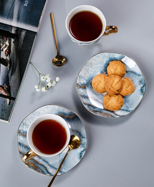 Unique Coffee Cup and Saucer in Gift Box as Birthday Gift, Elegant Pin