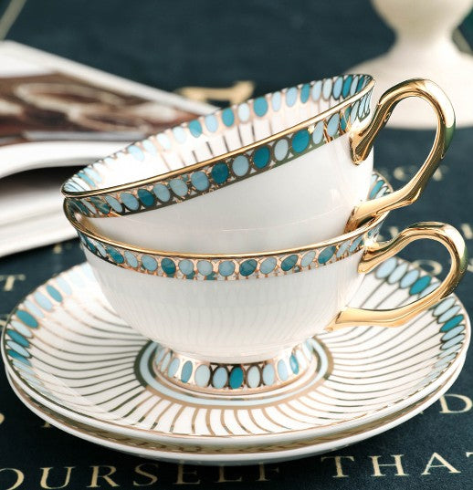 Silver Bone China Porcelain Tea Cup Set, Elegant Ceramic Coffee Cups, –  Paintingforhome