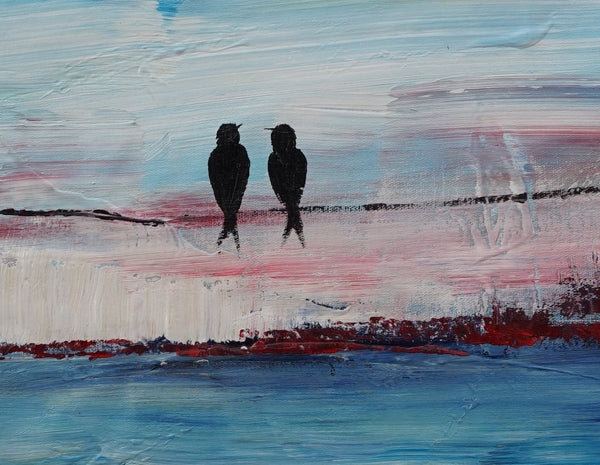 Love Birds Art, Acrylic Painting, Bedroom Decor, Original Painting, Painting Abstract, Large Wall Decor, Modern Painting, Canvas Painting-LargePaintingArt.com