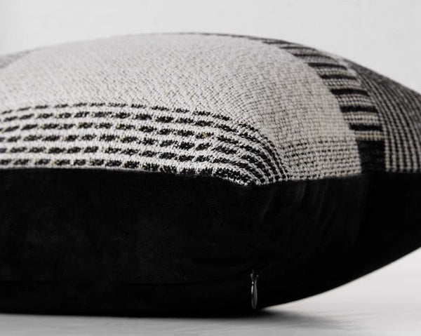 Geometric Grey Back Contemporary Cushions for Interior Design, Large Modern Decorative Pillows for Sofa, Modern Throw Pillows for Couch-LargePaintingArt.com